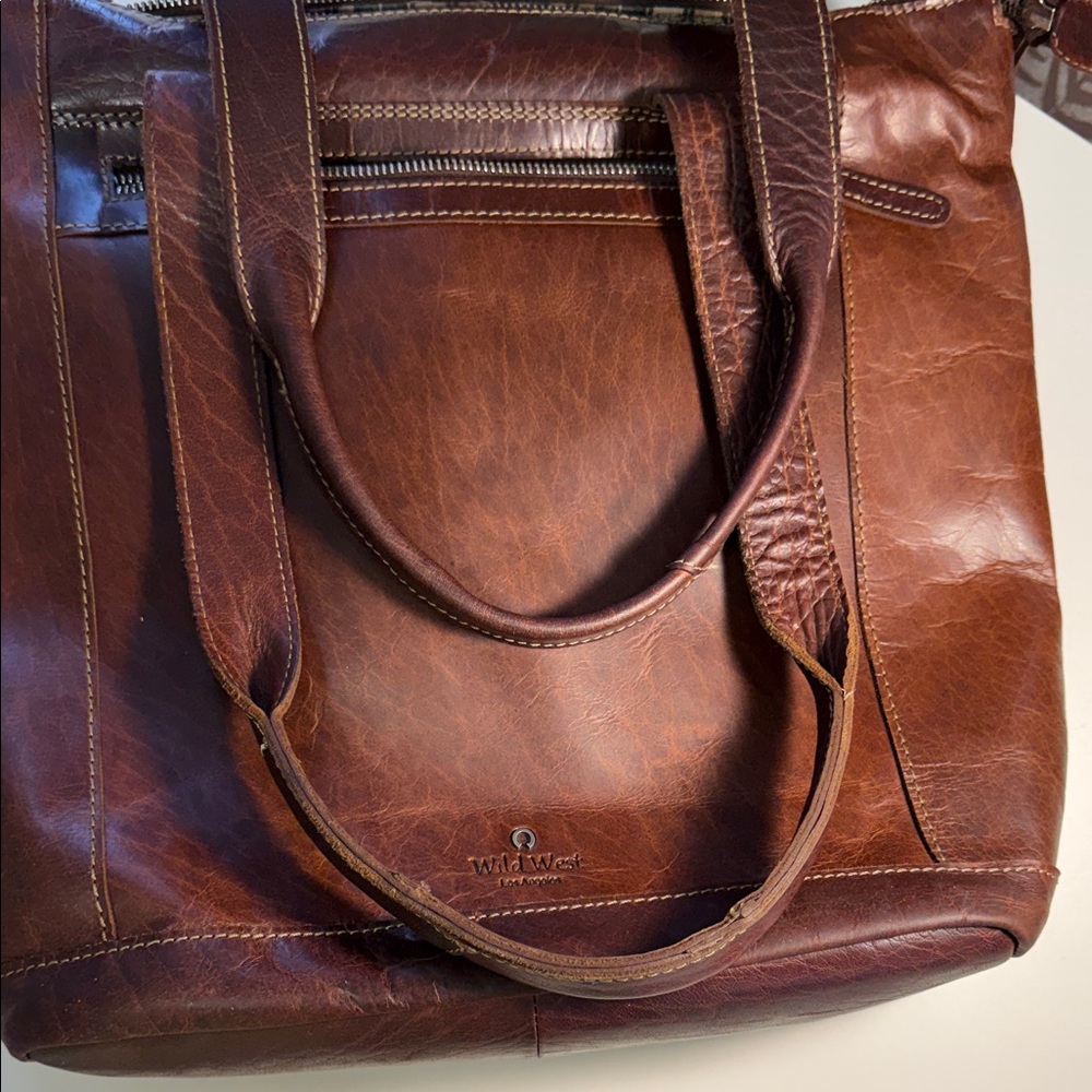 Wild West Los Angeles X Free People artisan leather tote bag - Picture 3 of 15